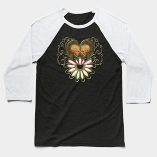 Elegant heart with skulls Baseball T-Shirt